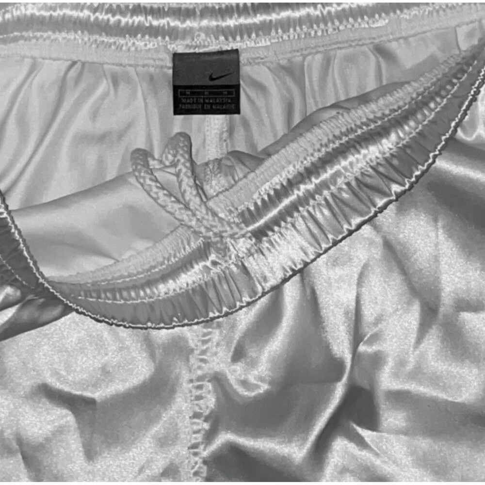 Vintage Nike America Soccer Shorts White Satin Shiny Nylon 90s Medium M - Picture 12 of 12